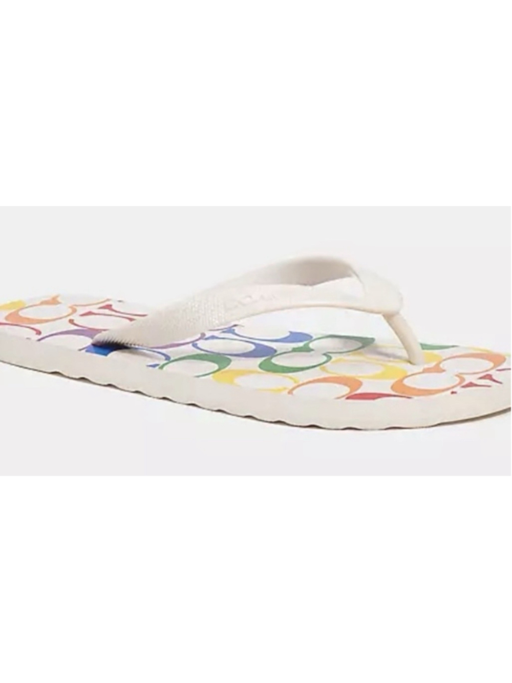 COACH PRIDE COLLECTION - Zak Flip Flop Rainbow Signature Logo - Women’s Size 8 - Picture 2 of 8